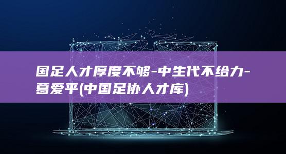 国足人才厚度不够-中生代不给力-葛爱平 (中国足协人才库)