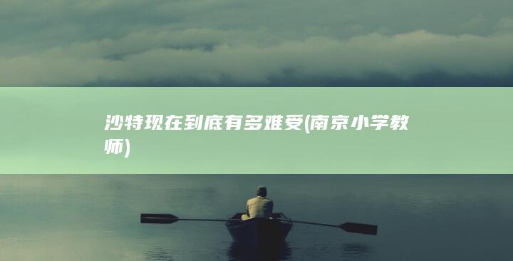 沙特现在到底有多难受 (南京小学教师)