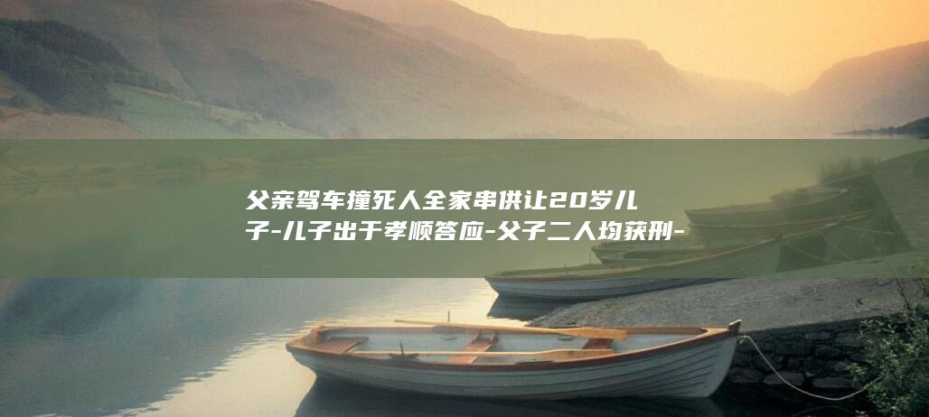 父亲驾车撞死人全家串供让20岁儿子-儿子出于孝顺答应-父子二人均获刑-5年后儿子发小入狱揭开案件真相-顶包 (父亲开车撞死儿子判刑吗)
