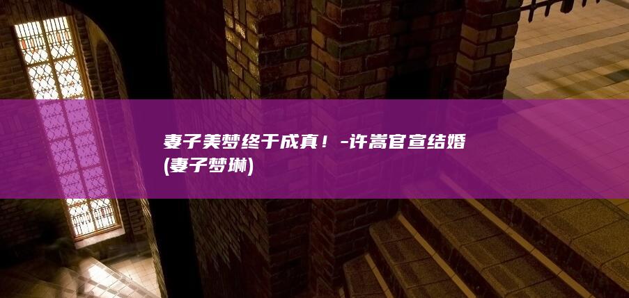 妻子美梦终于成真！-许嵩官宣结婚 (妻子梦琳)