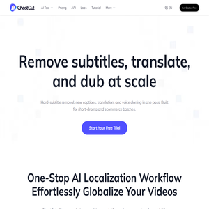 Remove Subs, Translate & Dub Videos | GhostCut